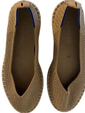 Rothy's The Espadrille in the Gold Stripe colorway. Sz 7